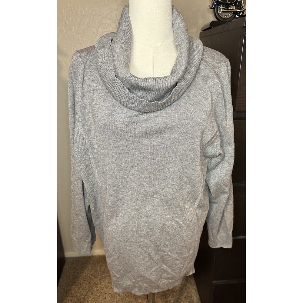 CJ Banks Top‎ Pullover Cowl Neck Women's 2X Plus Gray